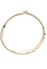 14k Gold Filled Round Flat Hammered Hoop Earrings 20mm