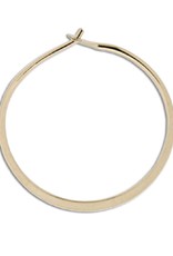 14k Gold Filled Round Flattened Hoop Earrings 30mm