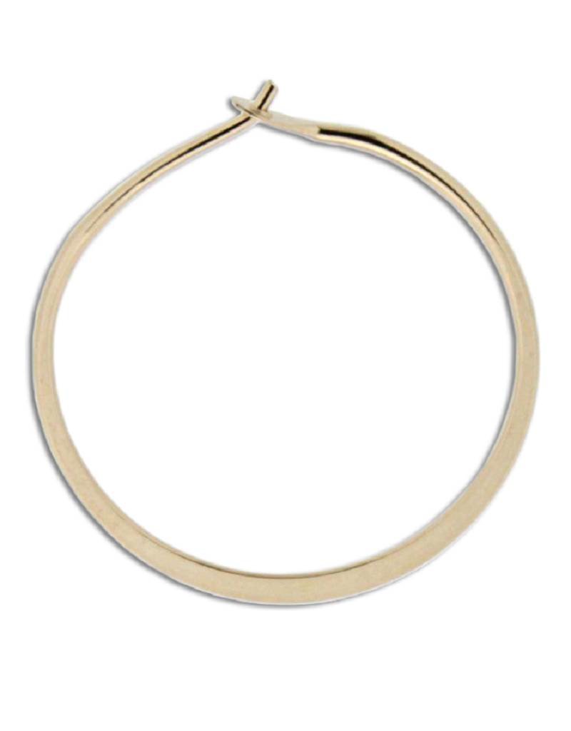 14k Gold Filled Round Flattened Hoop Earrings 30mm