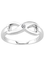 Sterling Silver Infinity Diamond Ring Size 7