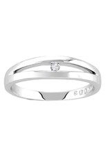 Sterling Silver Split Band Diamond Ring