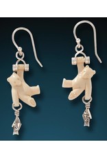 ZEALANDIA Ancient Mammoth Ivory and Sterling Silver Bear Earrings – First Catch