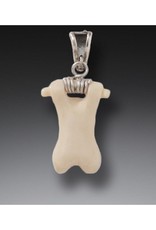 ZEALANDIA Sterling Silver Ancient Mammoth Ivory Polar Bear Pendant - Hanging Bear