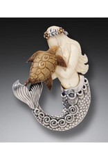 ZEALANDIA Sterling Silver Mammoth Ivory Mermaid Turtle Pendant