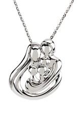 Sterling Silver Family 3-Child Necklace 18"