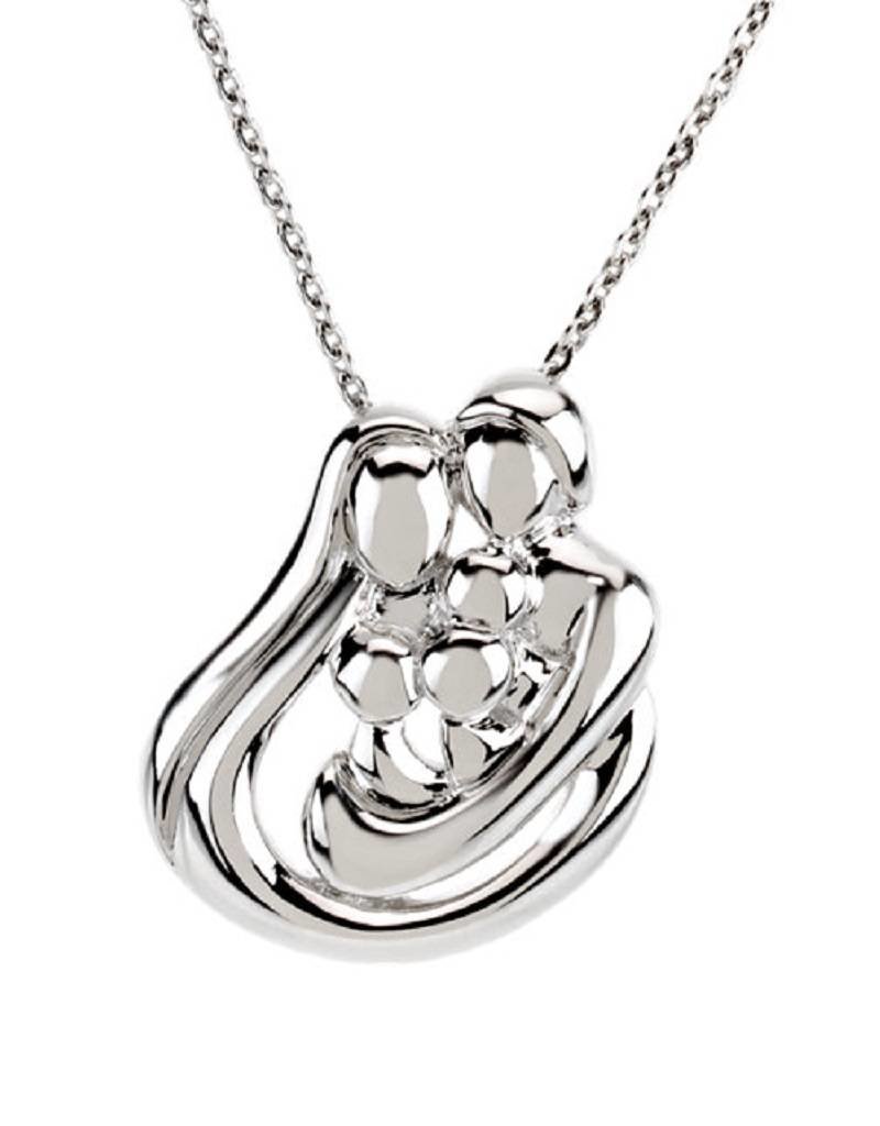 Sterling Silver Family 3-Child Necklace 18"