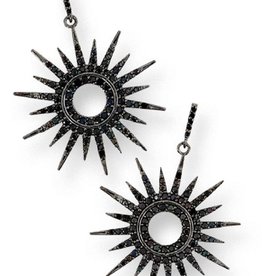 Sun Dial Black CZ Post 28mm