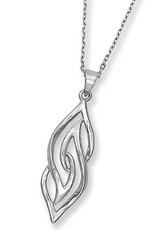 Sterling Silver Flame Design Necklace 18"