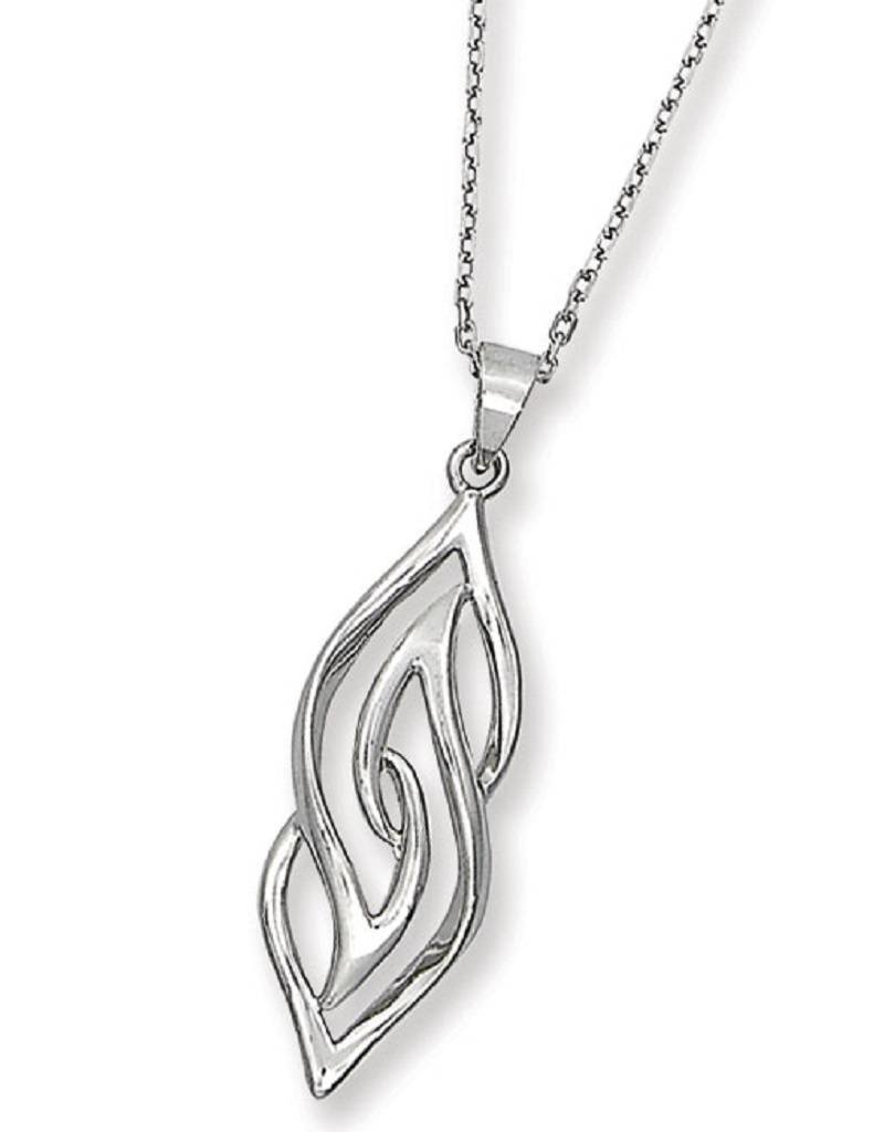 Sterling Silver Flame Design Necklace 18"