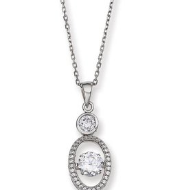 Oval Dancing CZ Necklace