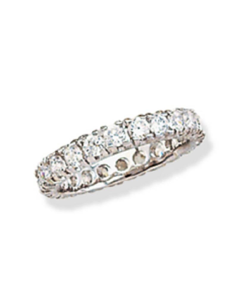 Sterling Silver 3mm Cubic Zirconia Eternity Band Ring