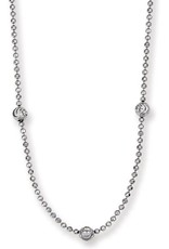Sterling Silver Diamond Cut Mini Bead Necklace