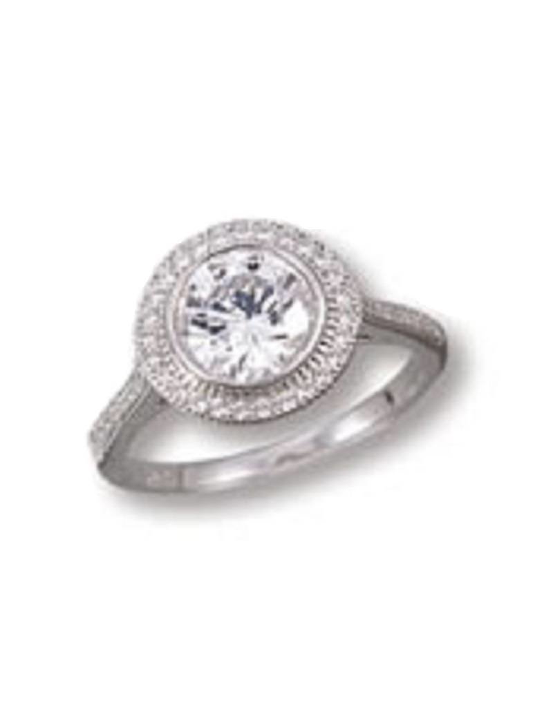 Sterling Silver Micro Pave Cubic Zirconia Ring