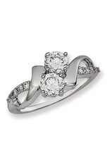 Sterling Silver 2-Stone Cubic Zirconia Ring