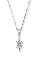 Sterling Silver Star Cubic Zirconia Necklace 18"