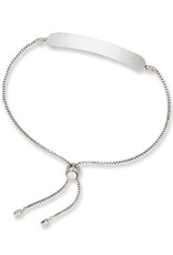 Women's Sterling Silver ID with Diamond Adjustable Bolo Bracelet