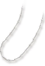 Sterling Silver 1.8mm Beaded Link Chain Necklace