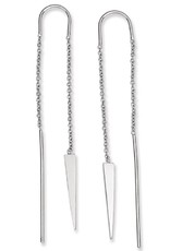 Sterling Silver Long Triangle Threader Earrings