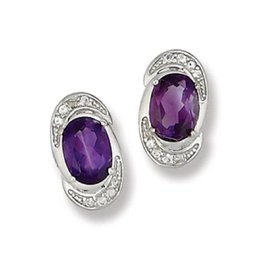 Amethyst W-Topaz Post Earrings
