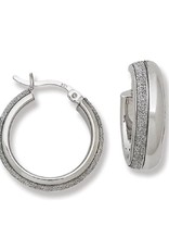 Sterling Silver Sparkle Hoop Earrings 20mm