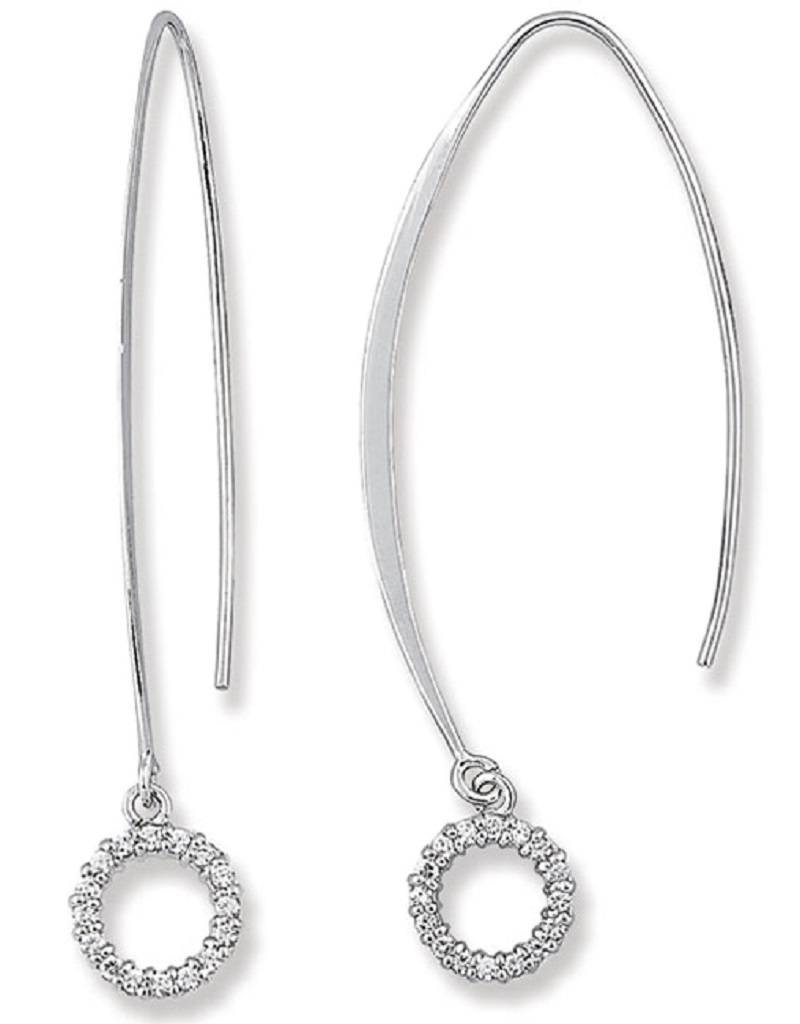 Sterling Silver 10mm Cubic Zirconia Ring Earrings