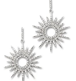 Sun Dial CZ Post Earrings 28mm