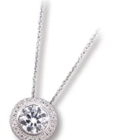 Round CZ Necklace 18"