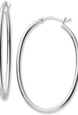 Sterling Silver Oval Hoop Earrings 45mm