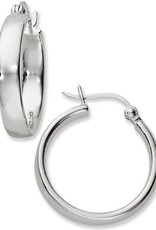Sterling Silver Flat Hoop Earrings 19mm
