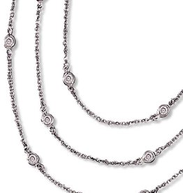 Triple Strand CZ Station Necklace