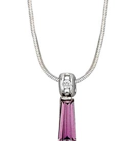 Baguette Purple CZ Necklace