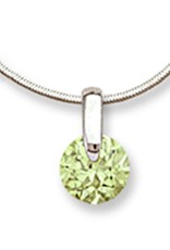 Sterling Silver Round Yellow/Green Cubic Zirconia Slide Necklace 18"