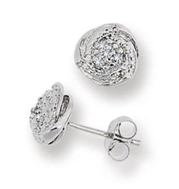Swirl Diamond Stud Earrings 8mm