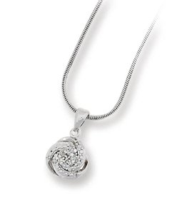 Swirl Diamond Necklace 18"