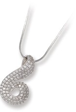 Sterling Silver Swirl Cubic Zirconia Necklace 18"