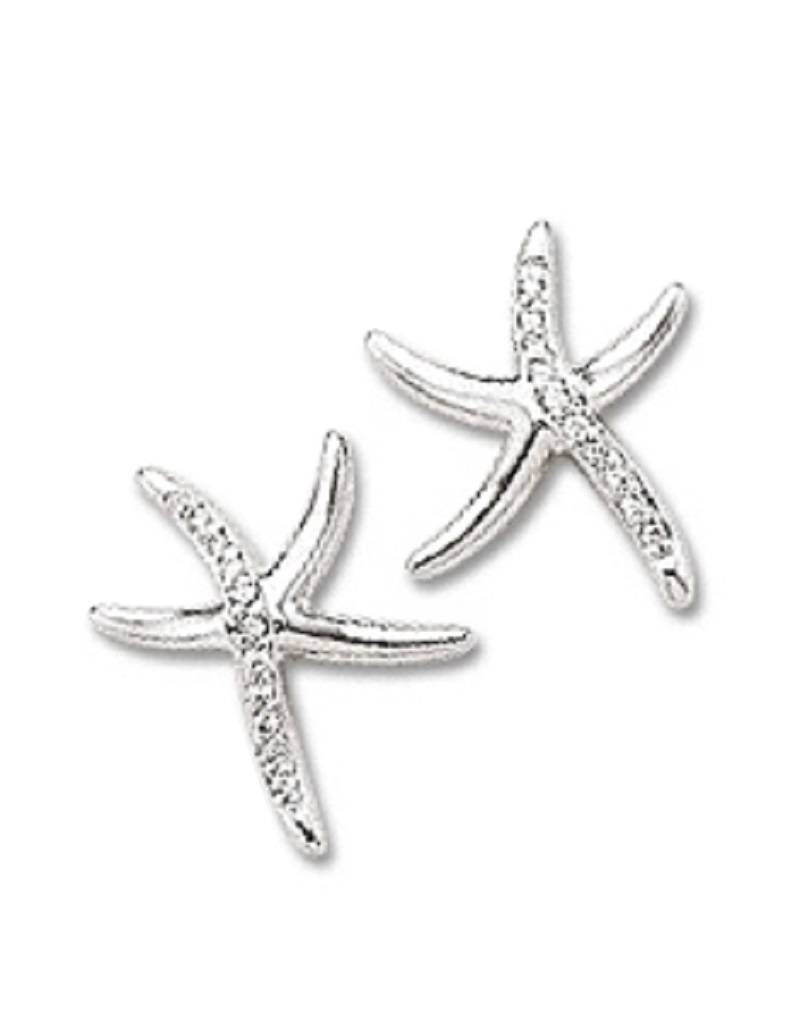 Starfish CZ Post Earrings 25mm