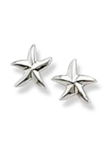 Sterling Silver Starfish Stud Earrings 10mm