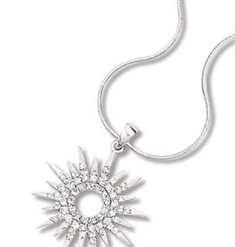 Sm Sun Dial CZ Necklace 18"