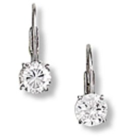 Round CZ Leverback Earrings 5mm