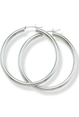 Sterling Silver Plain Hoop Earrings 54mm