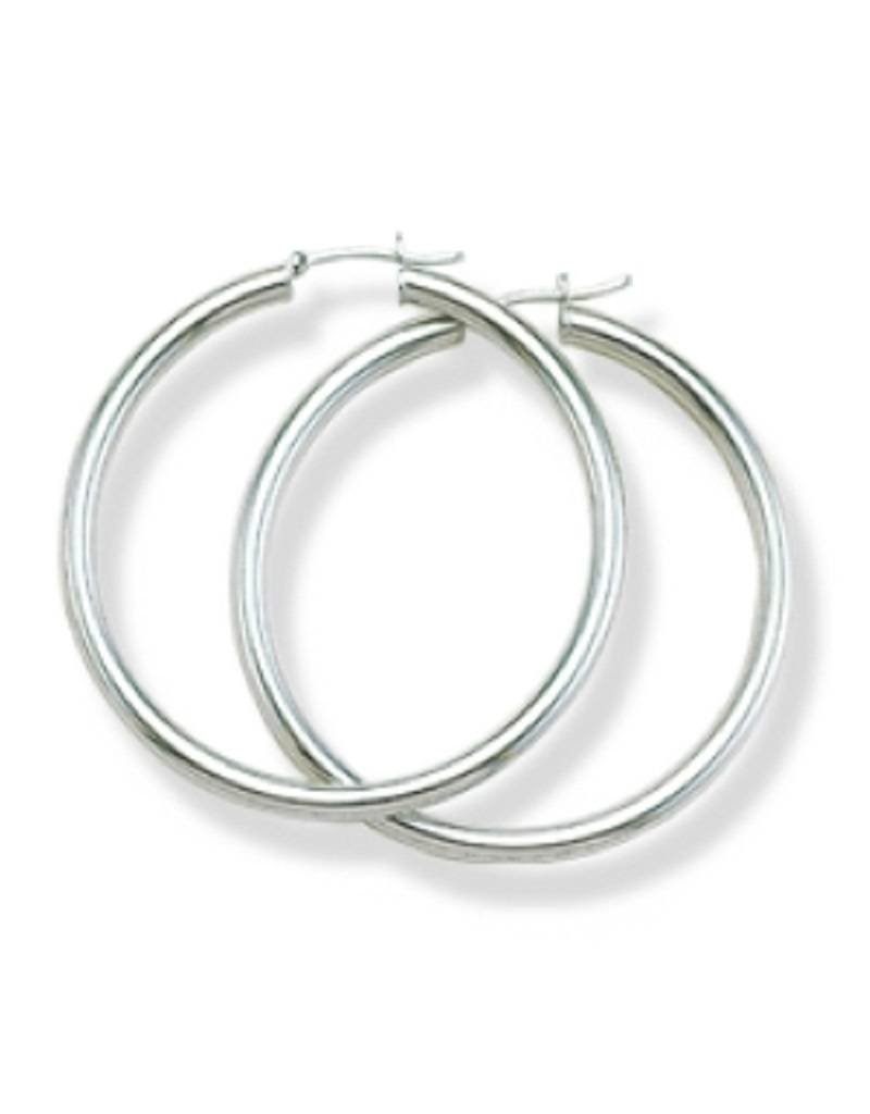 Sterling Silver Plain Hoop Earrings 54mm
