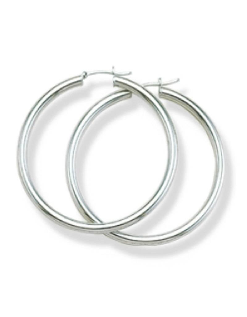 Sterling Silver Plain Hoop Earrings 46mm