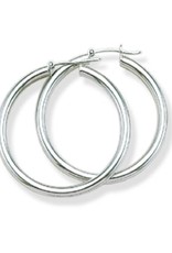 Sterling Silver Plain Hoop Earrings 35mm