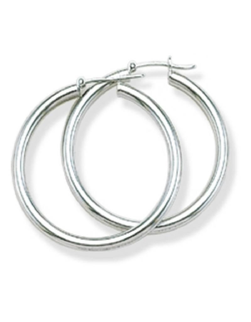 Sterling Silver Plain Hoop Earrings 35mm