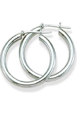 Sterling Silver Plain Hoop Earrings 31mm