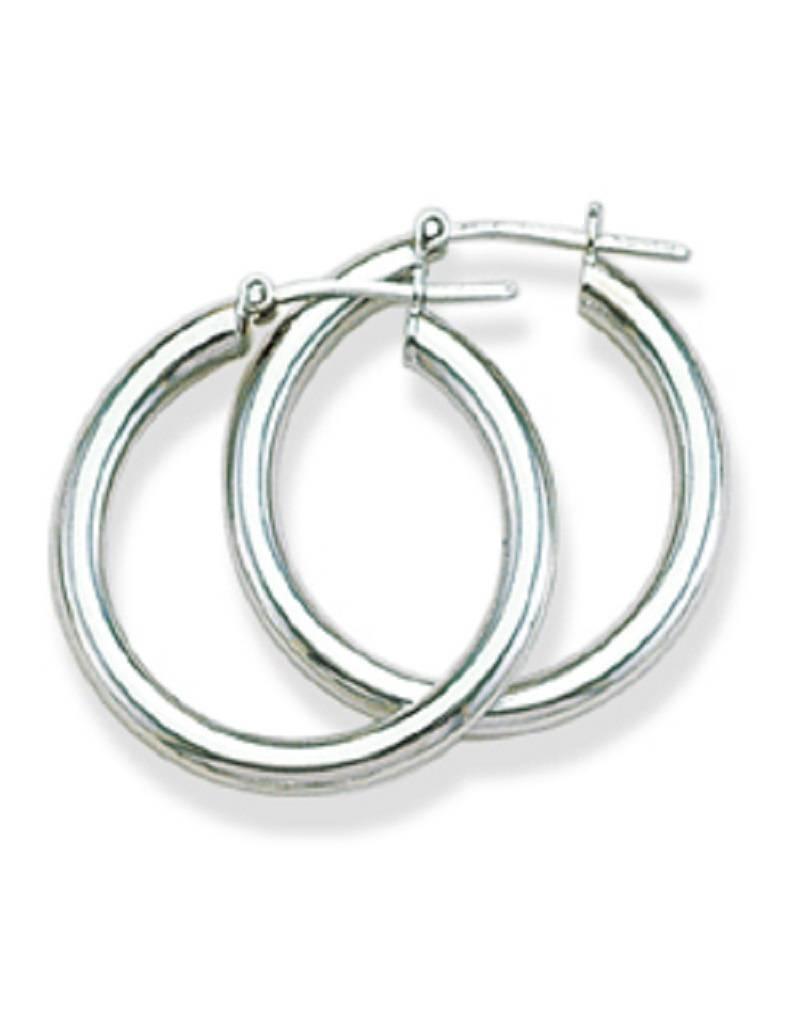 Sterling Silver Plain Hoop Earrings 31mm