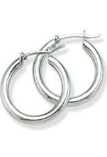 Sterling Silver Plain Hoop Earrings 22mm