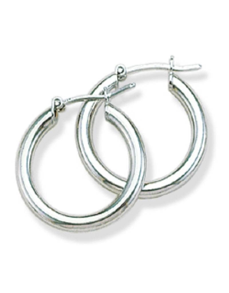 Sterling Silver Plain Hoop Earrings 22mm