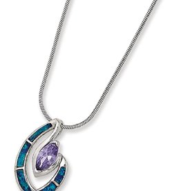 Marquise CZ & Opal Necklace