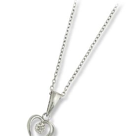 Heart Diamond Necklace 18"